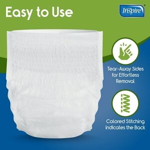 72 Inspire Protective Underwear for Men and Women | Adult Diapers Size Large
